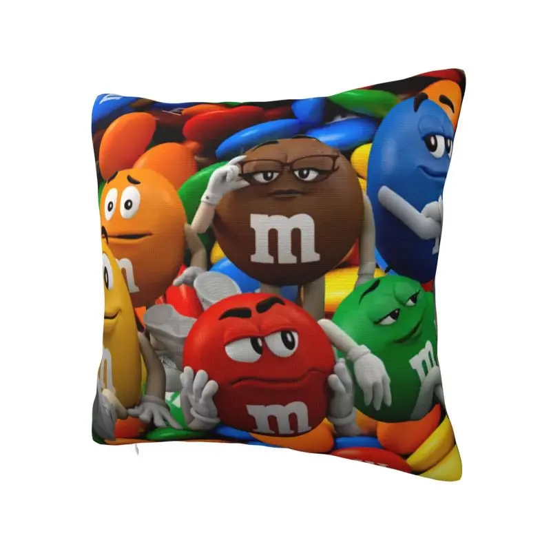 Nordic Funny Candy M&M's Chocolate Sofa Cushion Cover Velvet Throw Pillow Case for Living Room