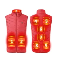 9 Areas Electric Heating Vest Usb Heated Jacket Vest Men Women Bodywarmer Winter Outdoor, Skiing, Hiking, Adjustable Temperature