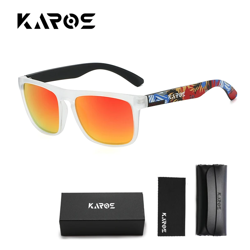

KAROS Camouflage Frame Polarized Sunglasses Men Women Sport Outdoor Wraparound Goggles For Fishing Driving With Box