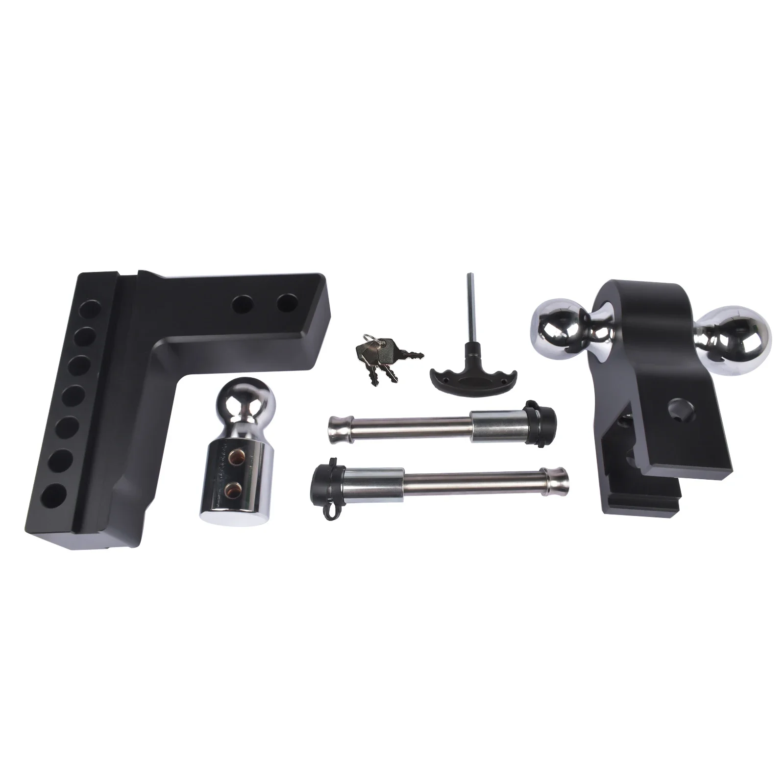 وصلة مقطورة سوداء قابلة للتعديل AP03 تناسب جهاز استقبال مقاس 2.5 بوصة |   وصلة قطرة ألومنيوم شديدة التحمل مقاس 6 بوصات |   18500 رطل GTW