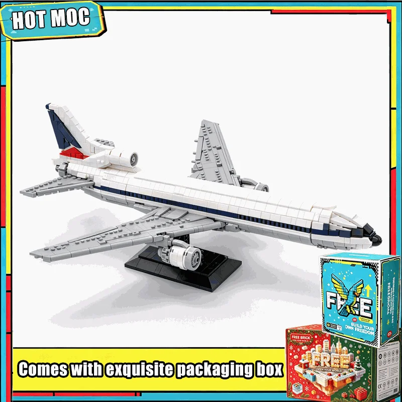 2329 Parts MOC Classic White Three Engine Airliner Building Blocks Model Custom Puzzle Jet Plane DIY Assembly Display Toy Gifts