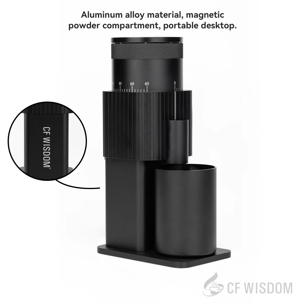 مطحنة قهوة صغيرة CF WISDOM EdgePulse محرك منخفض الضوضاء قابل لإعادة الشحن، حجم صغير للصب اليومي فوق مكتب التخمير #4