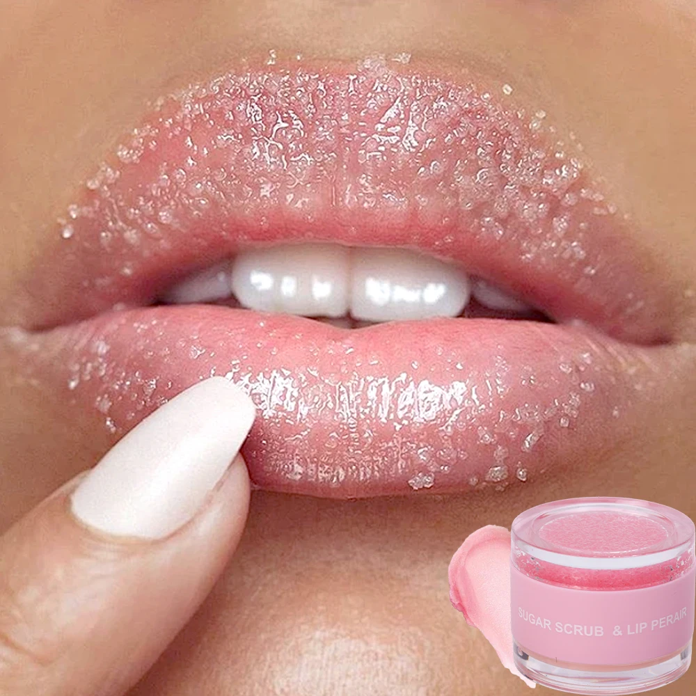 2 w 1 Scrub Lip Mask Lip Balm Double Effect Lipstick Repair Dead Skin Exfoliating Moisturizing Repair Fine Lines Lipgloss Care