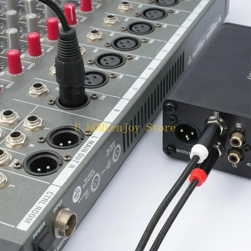 B0KF 2x 1/4inch to 3Pin Male Y Splitters Cable,3Pin to 2x6.35mm TS Mono Microphones Music Converters Adapters