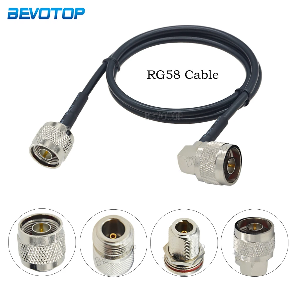 

L16 N Type Adapter RG58 N Male Plug to N Female Jack Connector RG-58 50 Ohm RF Coaxial Jumper Pigtail Cable For Radio Antenna