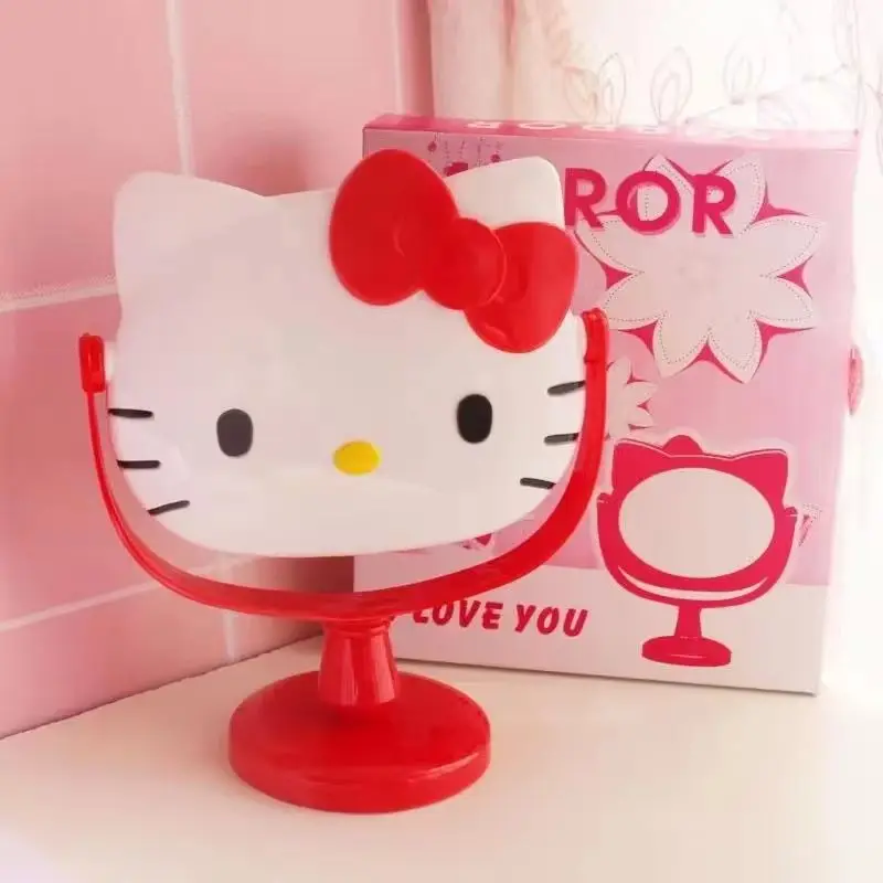 Creatieve Hello Kitty Cartoon Schattige Prinses Make-up Spiegel Meisje Hart Ins Desktop Kleine Tafel Spiegel Vrouwelijke Student