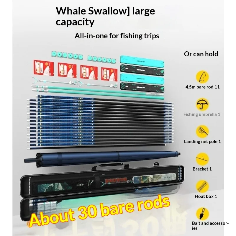 

Wear Resistant Fishing Gear Fishing Rod Case Large Capacity Fishing Rod Bag Hard Shell Fishing Bag Rod Holder Scratch Resistant