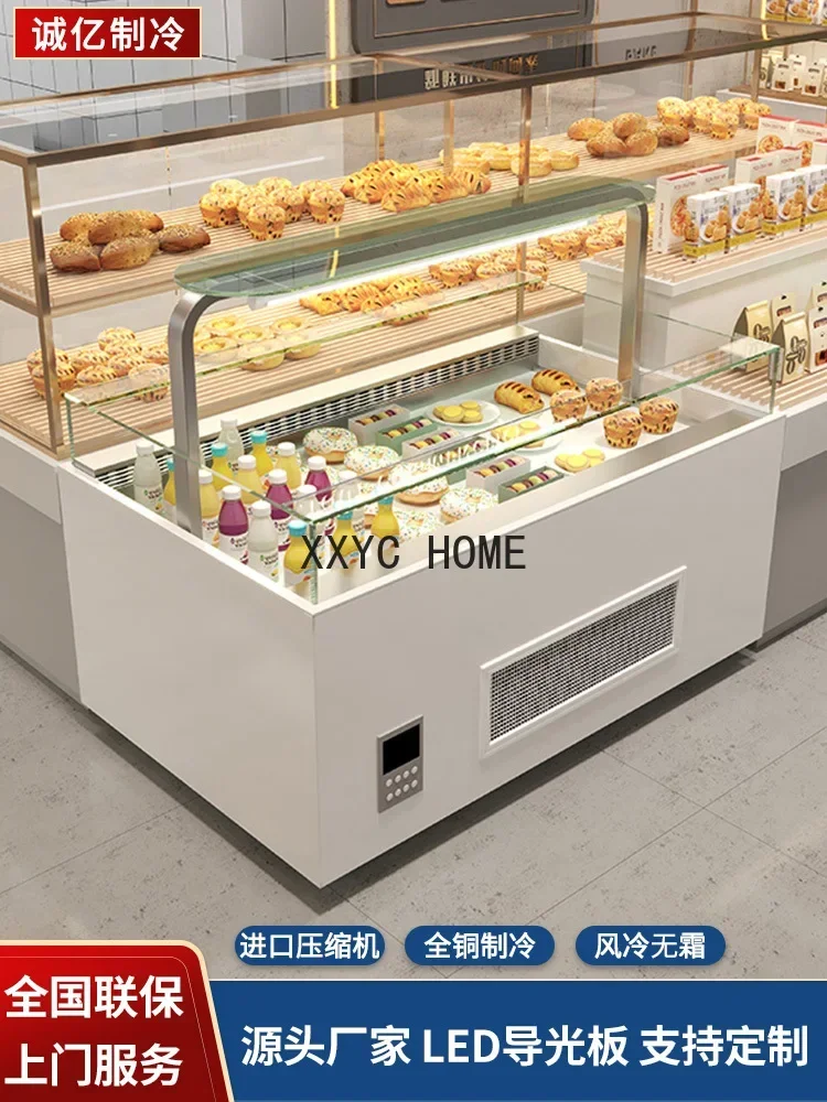 Open sandwich sushi cabinet horizontal air-cooled cake dessert cabinet commercial open refrigerated fresh-keeping cabinet