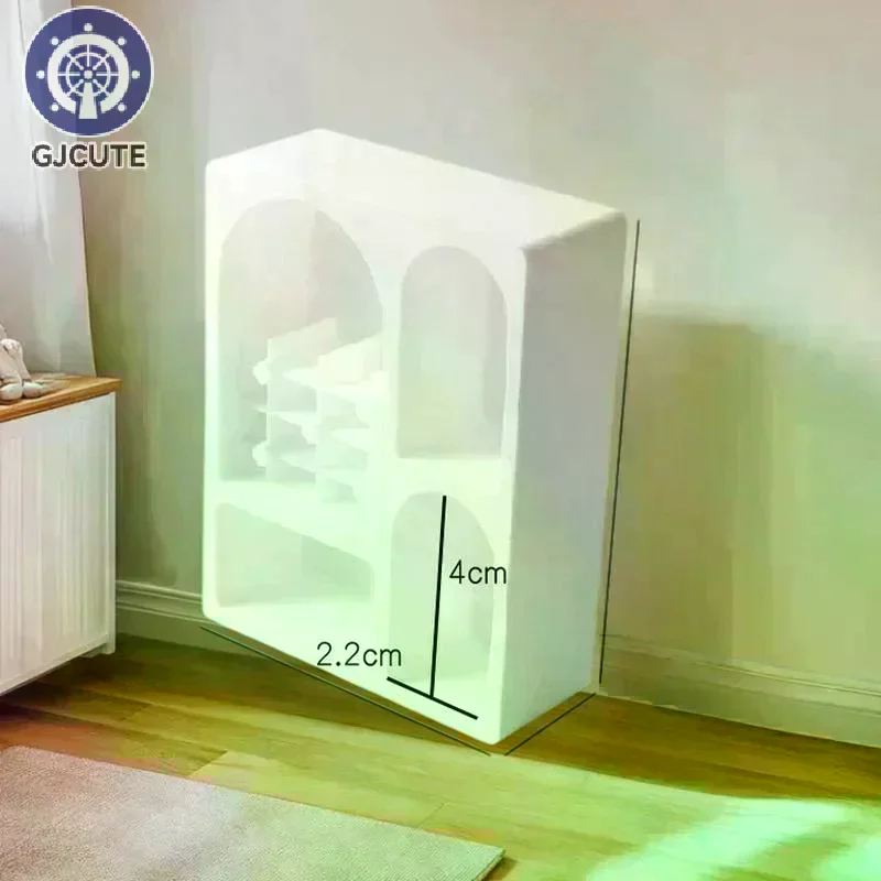 1/12 Dollhouse Simulation Mini Bookshelf Storage Cabinet Model Dollhouse Furniture Decoration Dolls House Living Scene Ornament