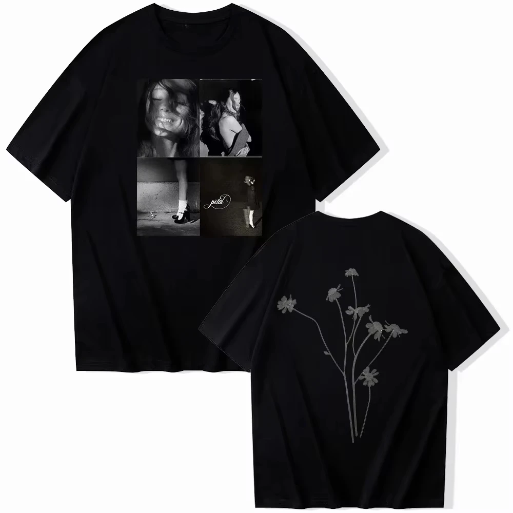 2026 Singer Ariana Grande Petal T-shirt Unisex Harajuku Short Sleeve O-neck Casual Shirt Y2k Top Short Sleeve Casual Clothing