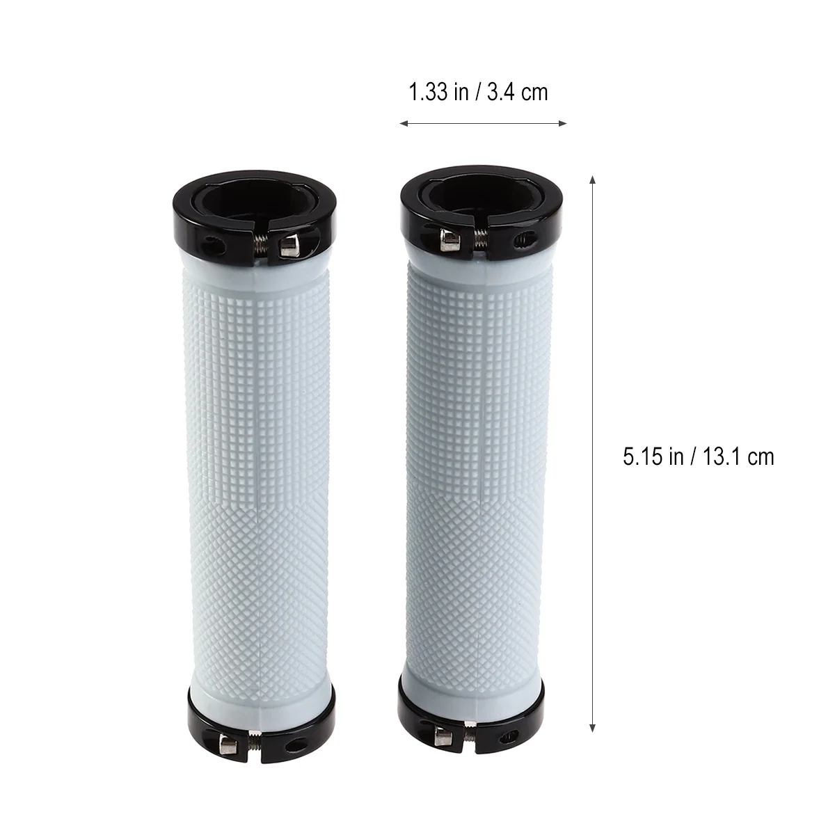 

2pcs White Rubber Handlebar Grips 12Cm Non-Slip Texture For Mountain Bike Road Folding Bicycle Comfort Grip Long Ride