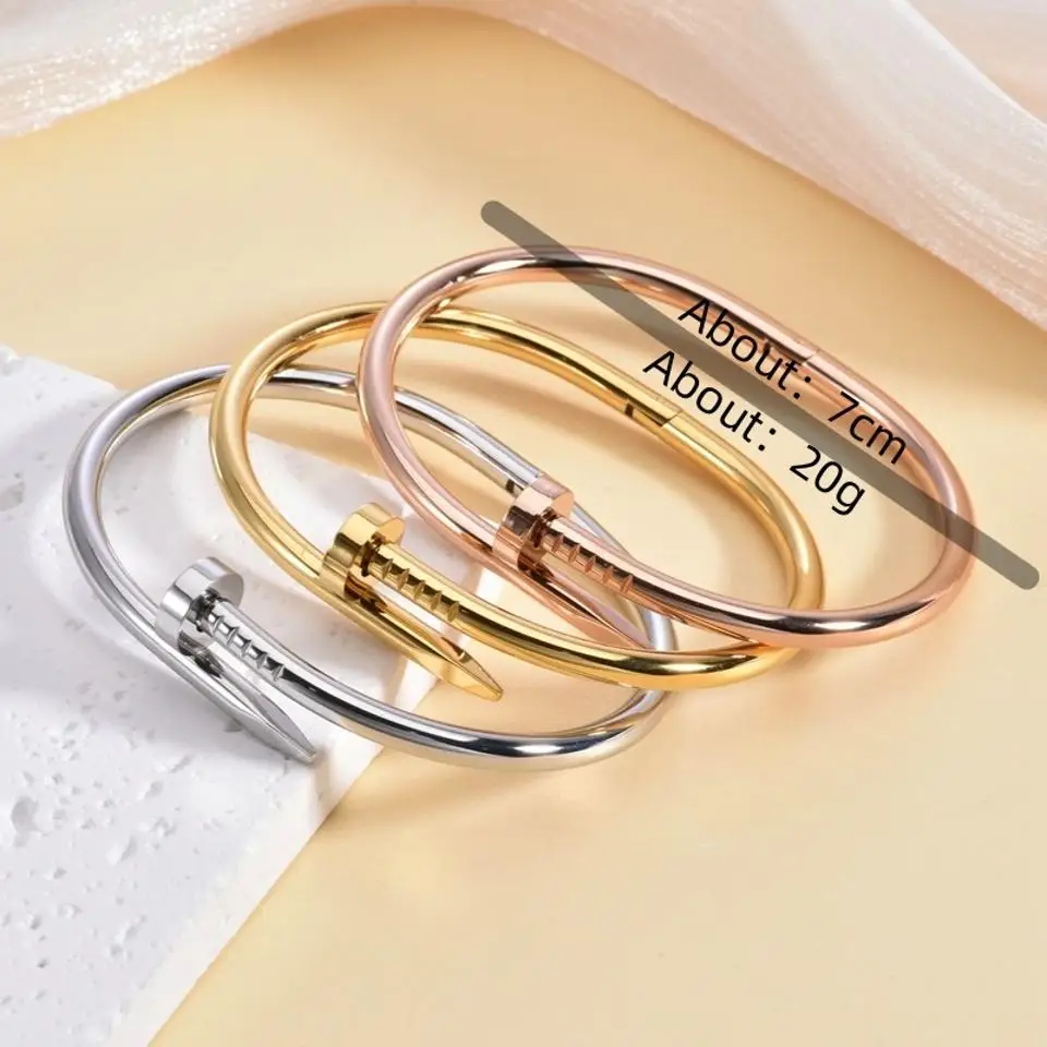 INS Simple 316L Nail Light Luxury Stainless Steel Jewelry Women's High Quality Bracelet Multi Functional Non-fading Hand Jewelry image 6