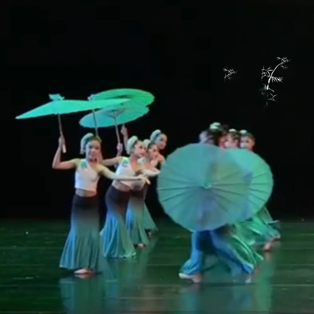 56 cm Paraplu Fan Zijden Doek Chinese Antieke Stijl Cosplay Hanfu Olie Papier Paraplu Kwastje 10 Kleuren Prop Dans Paraplu