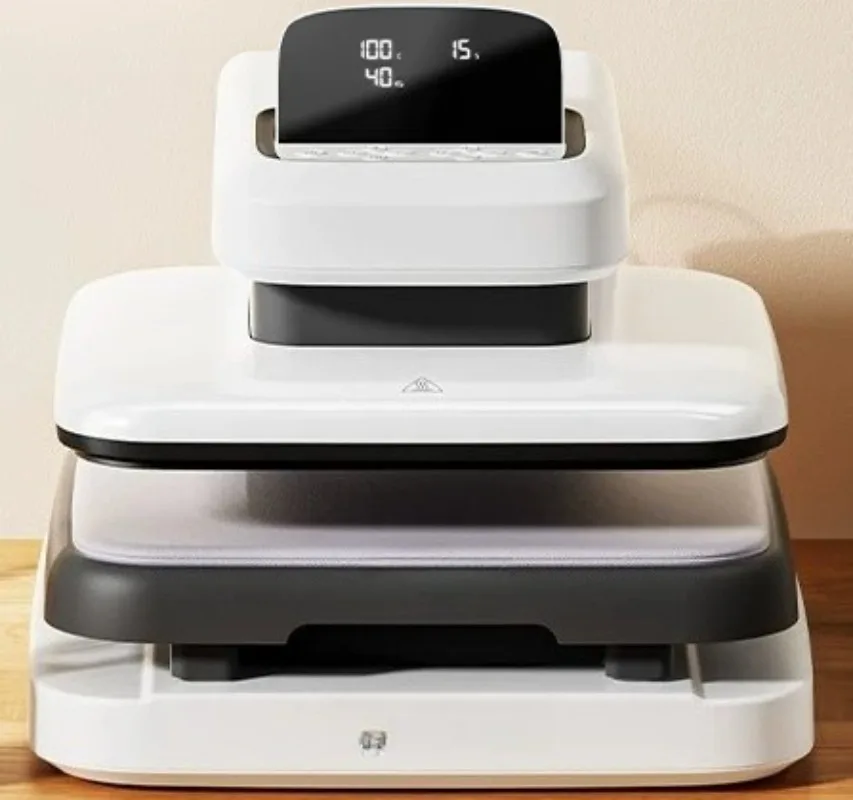 Fully Automatic High Pressure Heat Press Machine, Compact DIY Sublimation Heat Transfer Machine for T-Shirts, Caps, Canvas Bags