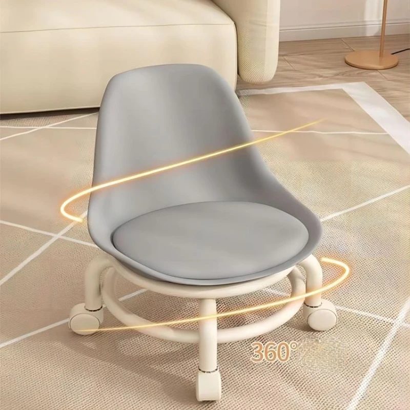 Modern Round Rolling Stool with Wheels Low Rolling Seat for Home Office Adult Child Kitchen Library Garage Pottery Making