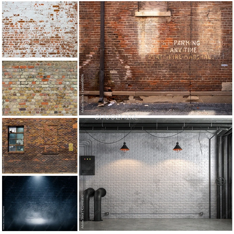 

SHUOZHIKE Thin Cloth Vintage Brick Wall Wooden Floor Photography Backdrops Graffiti Photo Background Studio Prop DCR-09