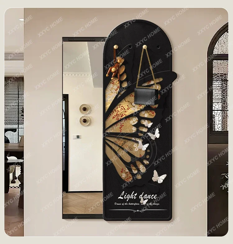 

medieval entrance, hidden full-length mirror, hidden hole board, push-pull hanging wall