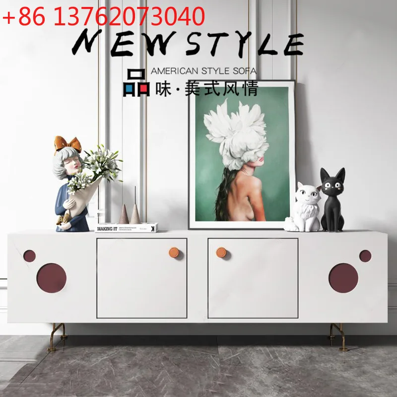 White piano paint TV cabinet Modern simple paint dining side cabinet
