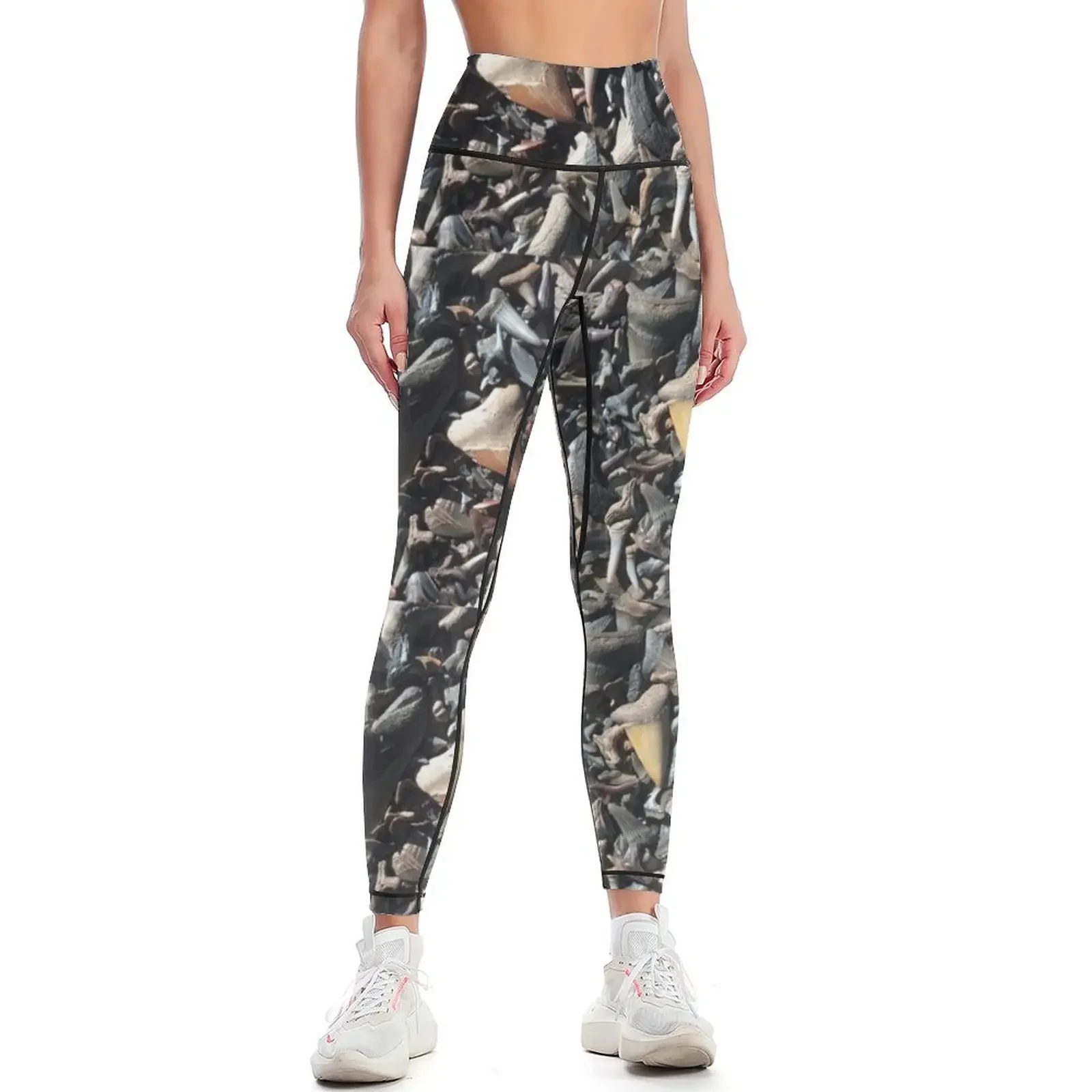 

Chesapeake Bay Sharks Teeth Leggings joggers for high waist Pants sport gym sportswear woman Womens Leggings