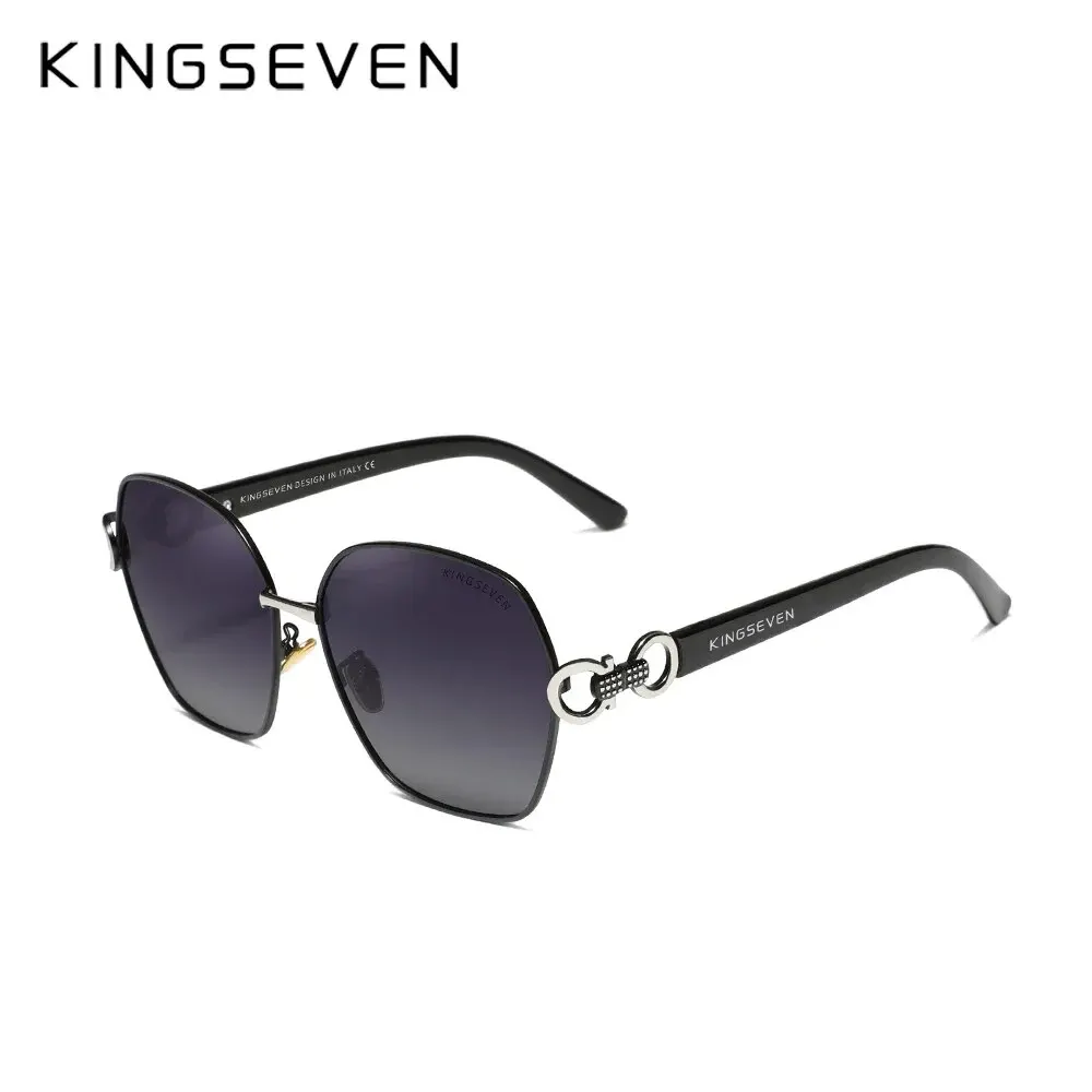KINGSEVEN nuevas gafas de sol Vintage de mariposa para mujer, diseño Retro de doble anillo, gafas de sol cuadradas con gradiente para mujer UV400