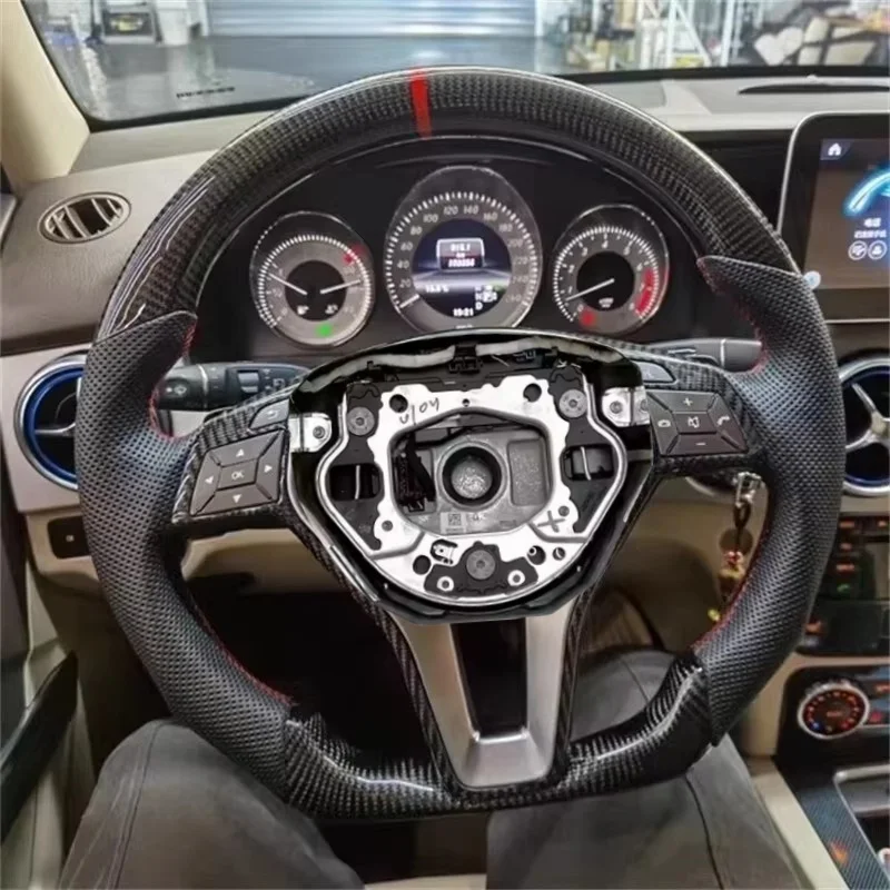 Real Carbon Fiber Leather Steering Wheel for Mercedes-benz GLC GLE450 C63 C450 E63 W176 W204 W205 W213 W218 A250 AMG GLK 207 5