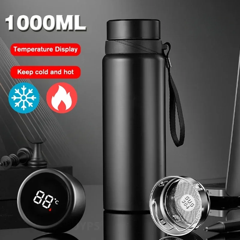 1000ML Smart Thermos Bottle Keep Cold and Hot Bottle Temperature Display Intelligent Thermos for Water Tea Coffee Vacuum Flasks