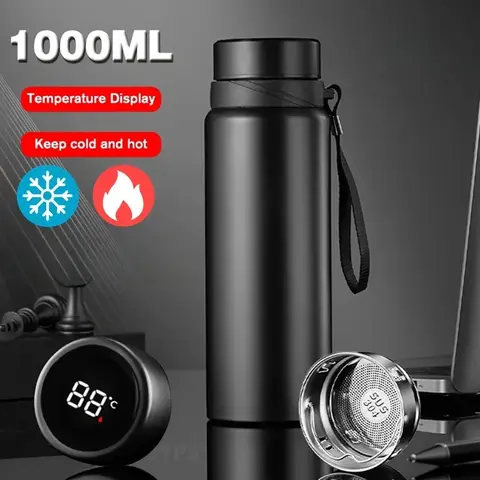 1000ML Smart Thermos Bottle Keep Cold and Hot Bottle Temperature Display Intelligent Thermos for Water Tea Coffee Vacuum Flasks