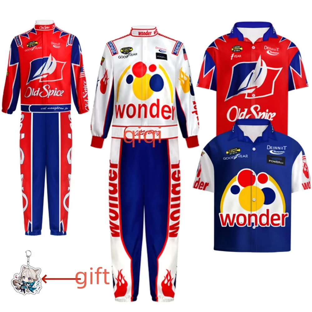 Movie Ricky Bobby Cosplay Uniform Racing Wear Top Pants Cycling Jersey Halloween Carnival Party Cosplay Racing Outfits For Man