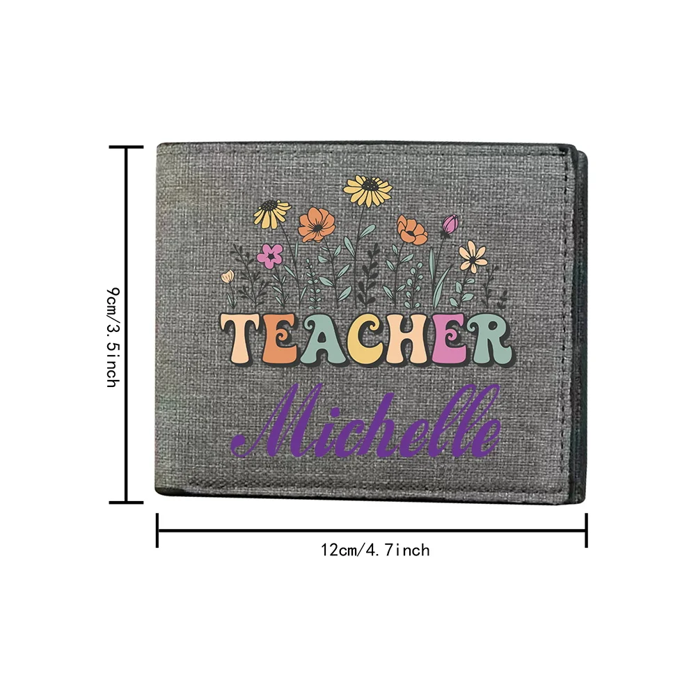 Personalized Customized Name Wallet Vintage Business Wallet Coin Purse Bank ID Cardholder Clutch Bag Students Key Storage Purse