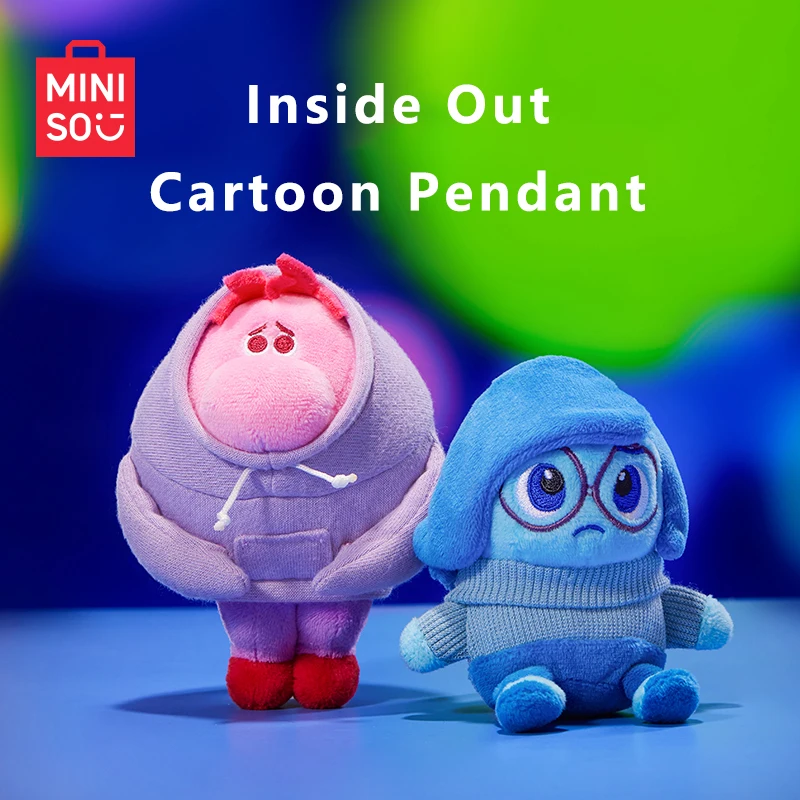 Disney Inside Out mochila colgante lindo dibujos animados animación niños llavero con cremallera bolso escolar regalo para estudiantes vergüenza tristeza