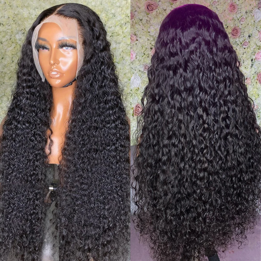 Water Wave Human Hair Wigs 4x4 Lace Front Wig 150% Density  Wig Brazilian Human Hair Lace Front Wigs