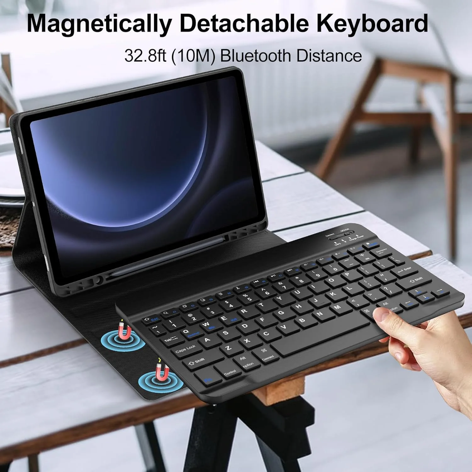 

Keyboard Case For Samsung Galaxy Tab S10 Lite S10 FE S9 FE 10.9Inch S9 11 Inch Detachable Keyboard With Leather Stand Case Cover