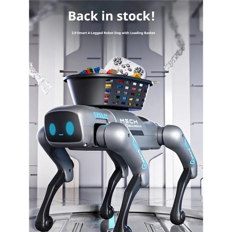 

Ai Intelligent Smart Robot Dog Remote Control Programmable With Loading Basket For Boys Birthday Festival Gift