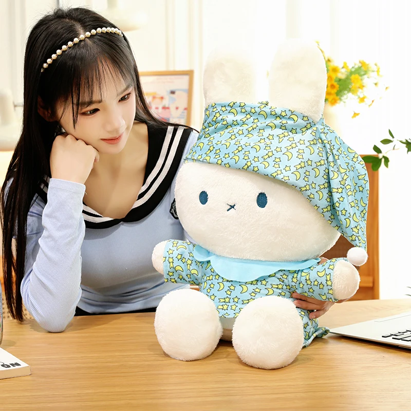 

Новая большая плюшевая игрушка-кролик Миффи 80 см, пижама, мягкая кукла, подарок для девочек, подушка для сна, компаньон для объятий