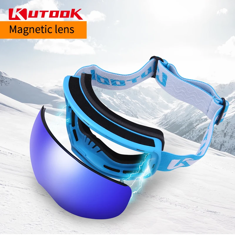 KUTOOK Ski Glasses Goggles Double Layers UV Protection Winter Snowboard Glasses fo Men Interchangeable Lens Snowmobile Eyeswear