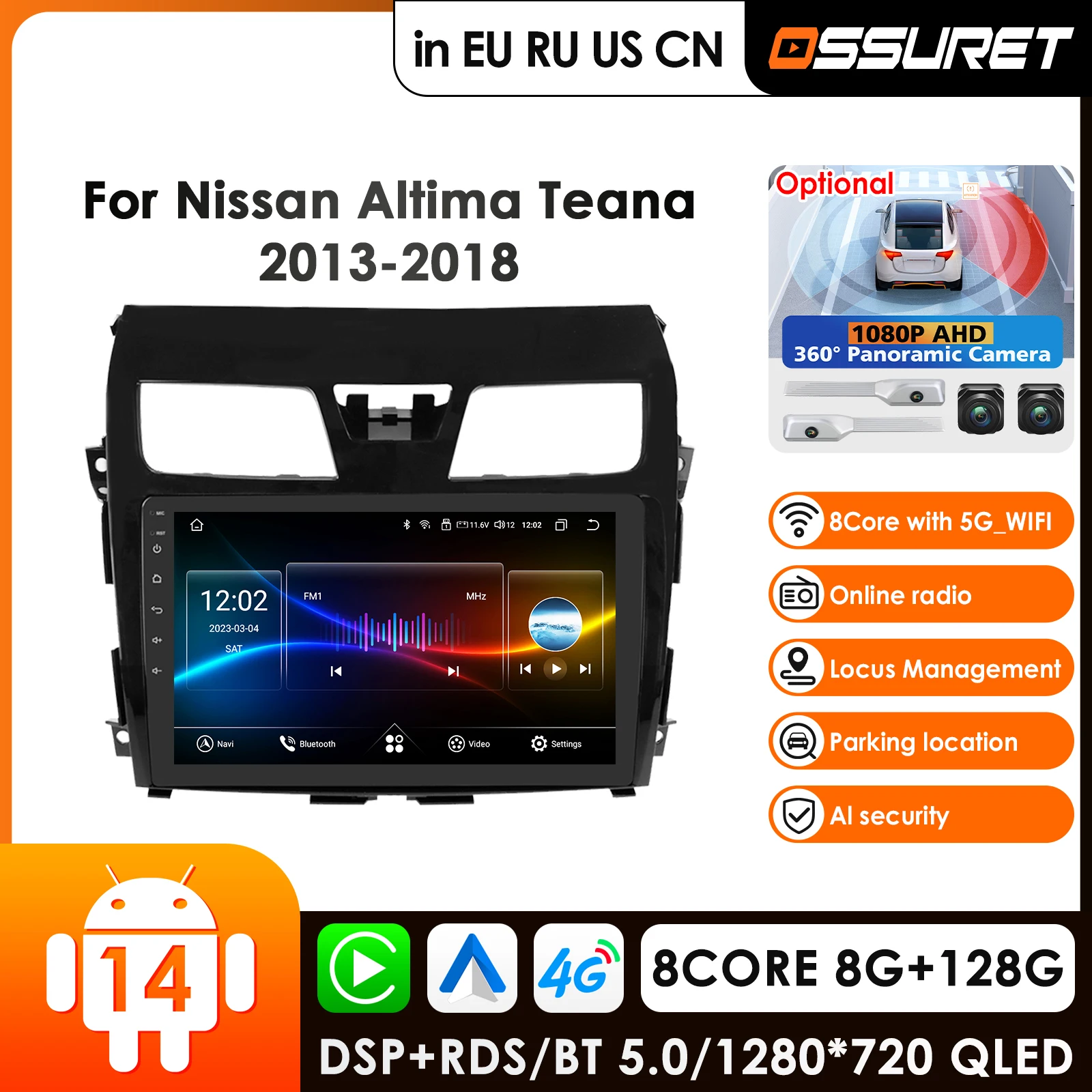 

Android 14 2Din Car Radio Navigation GPS Multimedia Video Player for Nissan Altima Teana 3 2013 2014 2015 Autoradio 2 Din Stereo