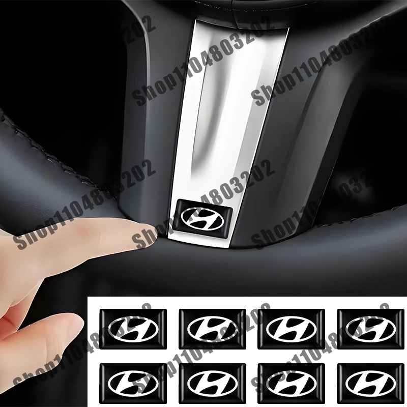 

10 шт. 3D эпоксидные наклейки для стайлинга автомобилей, маленькие клеевые наклейки, аксессуары для Hyundai I20 IX35 Tucson Getz Sonata Veloster Elantra