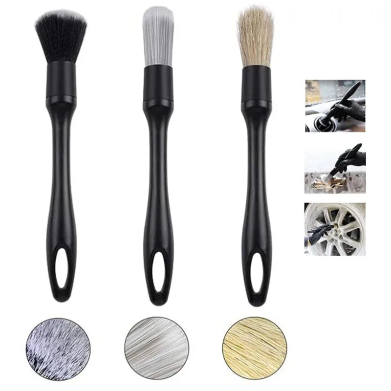 5/3 Sets of Car Wash Soft Brush Details Family Car Dual-purpose Small Brush Car Interior Gap Multi-function Outlet Cleaning Tool