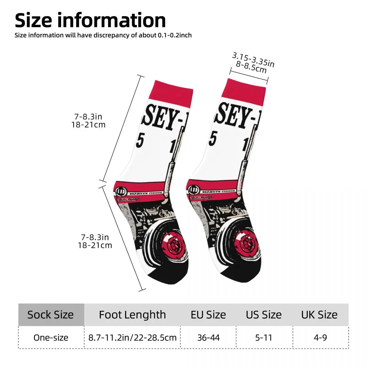 Vintage Tractor 135 165 175 Men\'s compression Socks Unisex Massey Ferguson Street Style Pattern Printed Novelty Crew Sock