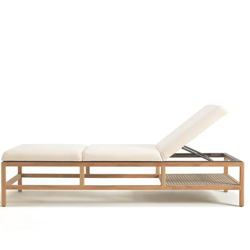 Outdoor teak bed patio balcony hotel leisure rattan loungers beach swimming pool rain protection