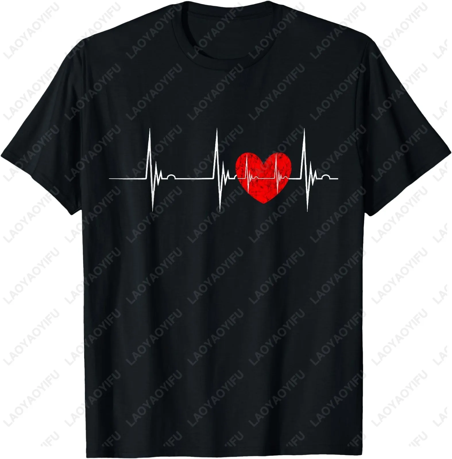 Cardiologist - Electrocardiogram of The Heart - Heartbeat Pulse Cardiac Surgeon - T-shirt Round-neck Black Fashionable Loose Top