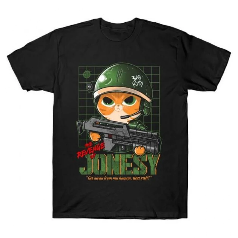 The revenge of Jonesy 0412 Xenomorp Horror movie Weyland Sci-Fic Alien Gift T-Shirt 100% cotton Graphic clothes All size tops