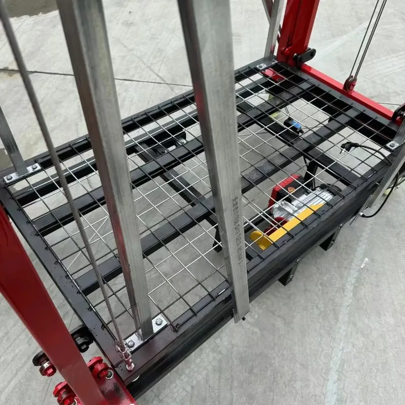 Elektryczna platforma podnośnikowa z pilotem, bezpieczna, przenośna, do podnoszenia obciążeń do 500 kg, wysokość podnoszenia 2-16 m, ruszt elektryczny.