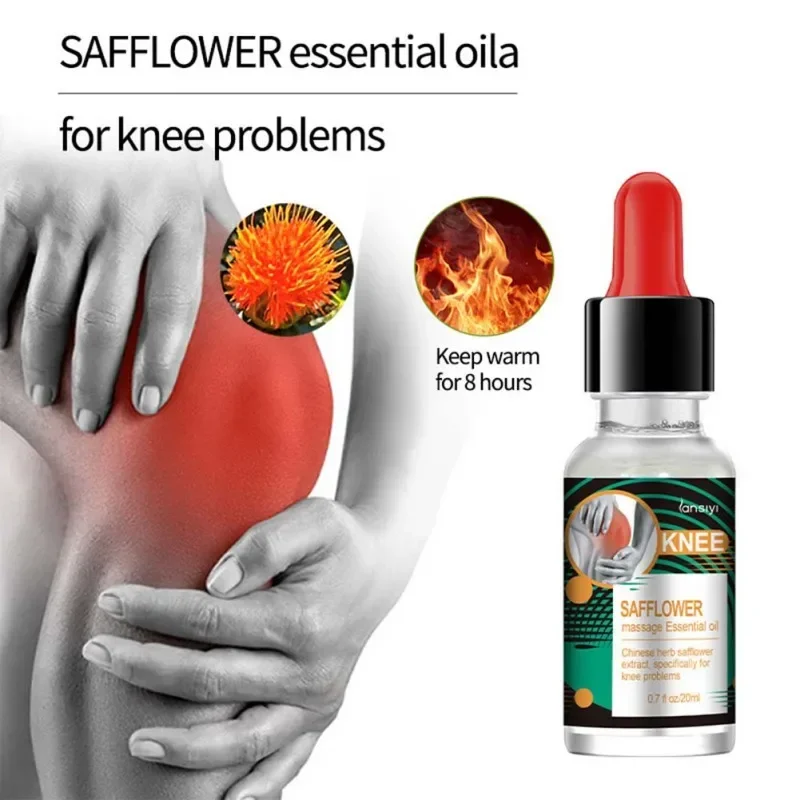 20ml Knee Back Pain Reliever Herbal Ginger Safflower Massage Oil Joint Pain Treatment