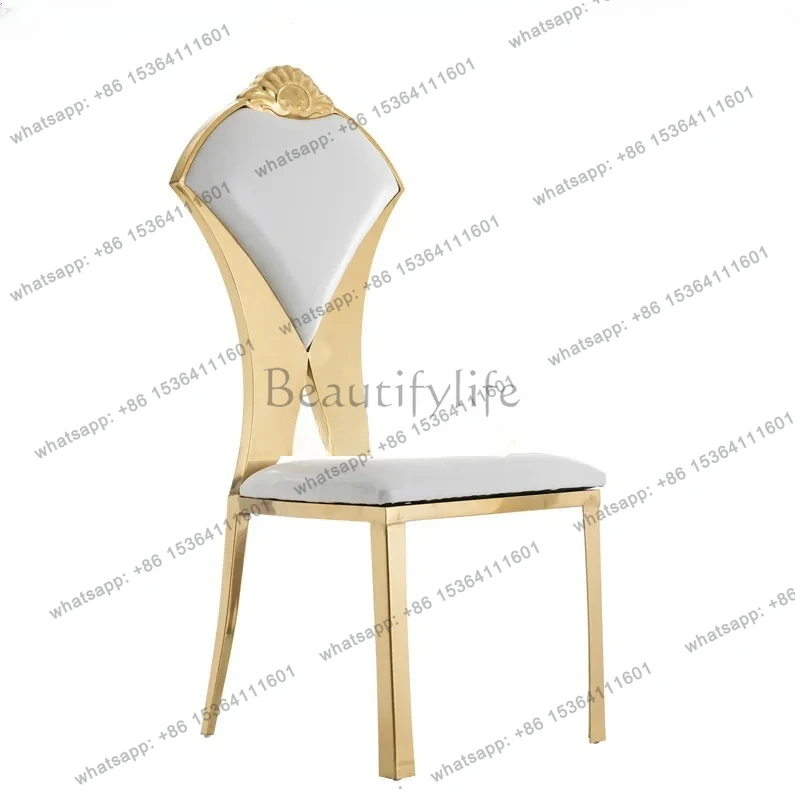 Hotel Chair Box Banquet Light Luxury Modern Iron Art High Backrest New Chinese Style Restaurant Dining Chair