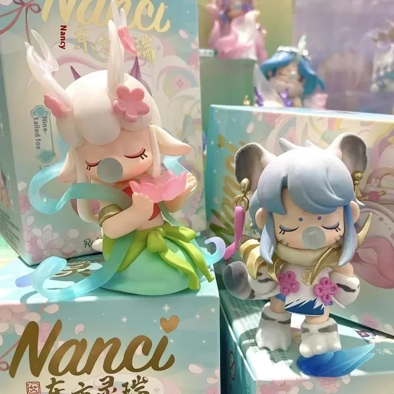 Estilo chinês genuíno nanci oriental linrui série caixa cega brinquedos figuras de ação anime modelo brinquedo natal surpresa presente brinquedo do miúdo