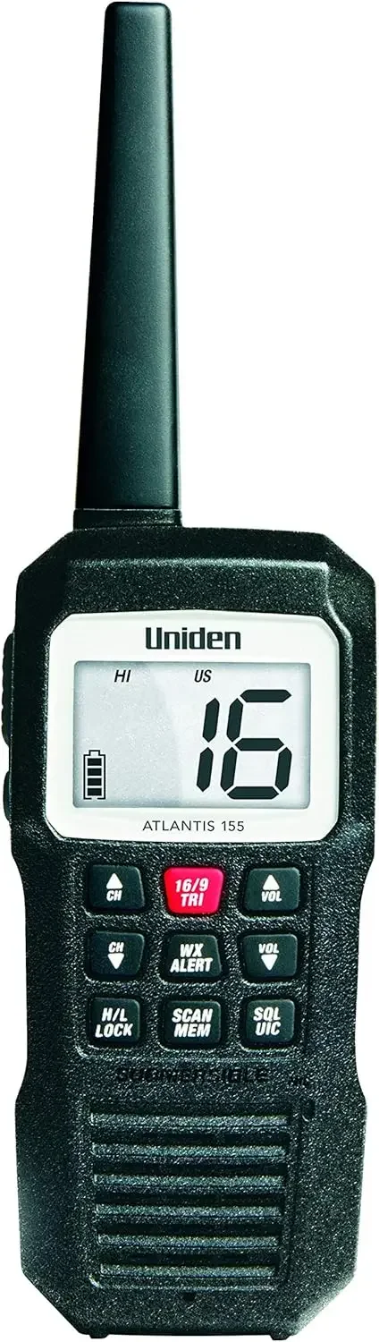 155 Handheld Two-Way VHF Marine Radio, Floating IPX8 Submersible Waterproof, Dual-Color Screen, All USA/Internat