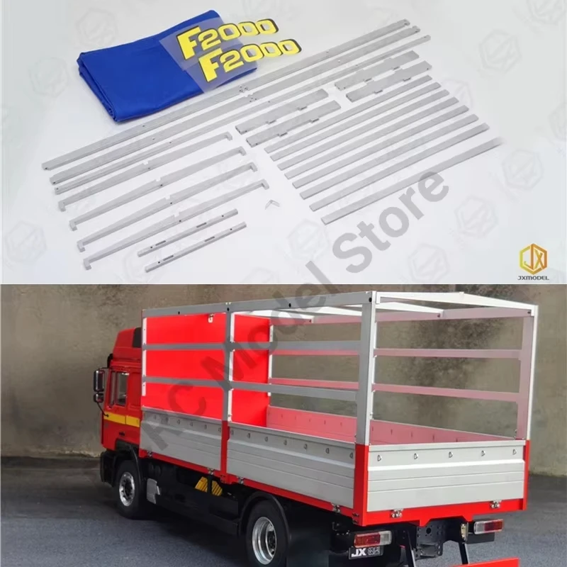 JXModel 1/14 Man F2000 Trailer Tarpaulin Canvas Metal All-aluminum Made For Jxmodel Man F2000 1:14 Rc Truck Trailer Parts