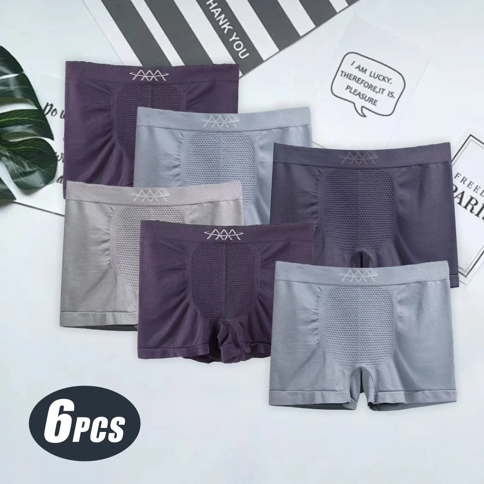 

Men's Creed Stickers Boxer Briefs, Breathable Comfort Everyday Underwear, Summer Intimates, Fashionable Breathable Underwear