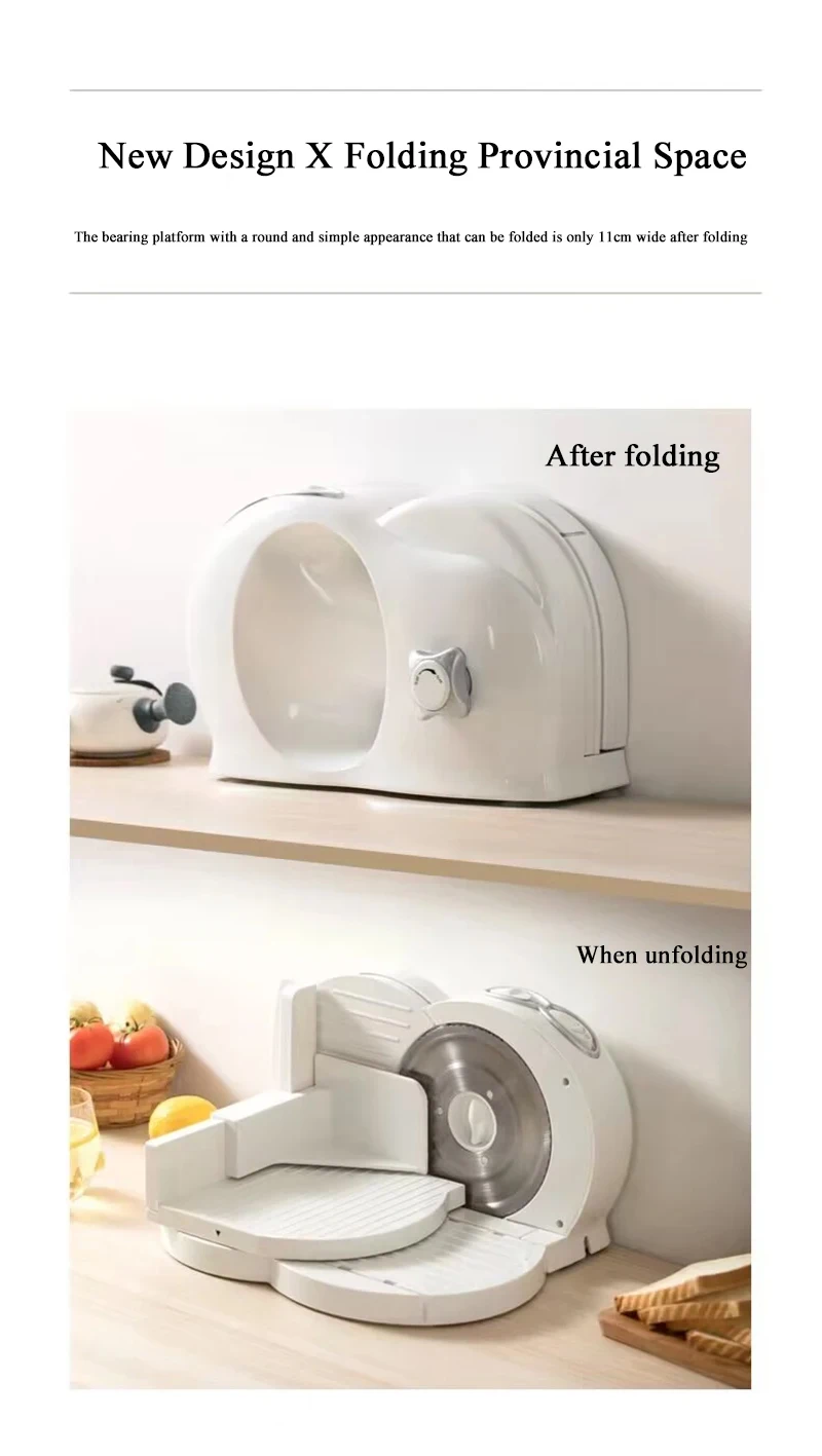 Electric Folding Semi Automatic Meat Cutter Cheese Bread Slicing Machine